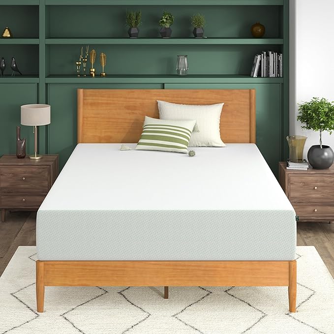 ZINUS Memory Foam 12 Inch Green Tea Mattress, King, White