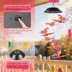 Easter Basket Stuffers Gifts for Her Mom Grandma, Birthday Gardening Gifts for Women, Winzwon Solar Lights Outdoor Wind Chimes for Garden Yard Patio Porch Decor Hanging Butterfly Decorations