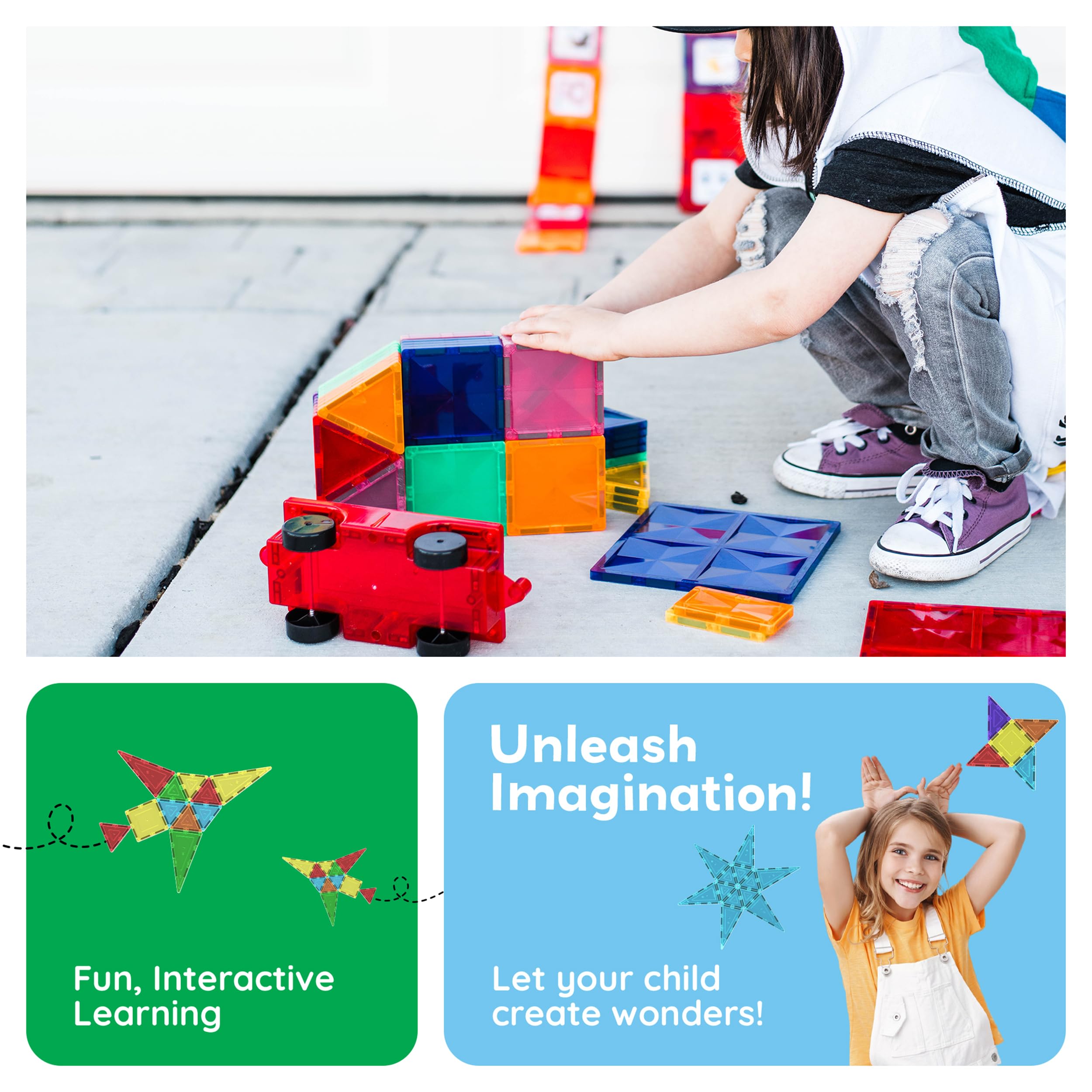 PicassoTiles 60pcs Magnetic Building Blocks