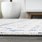 JONATHAN Y Boho Vintage Diamond Cream/Navy Indoor Area Rug 8X10 ft, Moroccan Hype for Living Room, Bedroom, Kitchen, Office, Easy-Cleaning, High Traffic, Pet-Friendly, Non-Shedding (MOH101F-8)