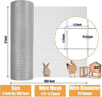 1/2inch 36Inch（H）x100Ft（L）19 Gauge Hardware Cloth Chicken Wire Fencing Hot-Dipped Galvanized Welded Chicken Wire Mesh Roll Metal Fence for Poultry Cage Home Improvement Projects
