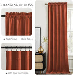 NICETOWN Burnt Orange Room Darkening Curtains for Sliding Patio Door 2 Panels, 52 inch Wide x 96 inch Long, Privacy and Warm Thermal Insulated Long Drapes for Large Door Windows