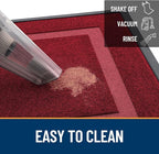 OLANLY Front Door Mat Indoor Outdoor Entrance, Waterproof All-Season, All-Weather Doormat, Sturdy Natural Rubber, Fade Resistant, Low Profile, Easy Clean Patio Porch Entryway Mat, 29.5x17, Wine Red