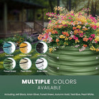 Round Galvanized Raised Garden Bed Kit, 2 Pcs 2 x 2 x 1ft Forest Green Galvanized Garden Boxes, Outdoor for Vegetables
