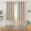 NICETOWN Thick polyester and linen Curtains 96 inch Long, Grommet Semi Sheer Window Treatments Privacy Added with Light Filtering Drapes for Bedroom/Living Room, Taupe, W55 x L96, 2 Panels