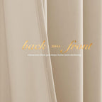NICETOWN Beige Velvet Curtains 72 inches 2 Panels Set, Thermal Insulated Heavy Matt Rod Pocket Room Darkening Drapes, Privacy Protect Panels for Living Room