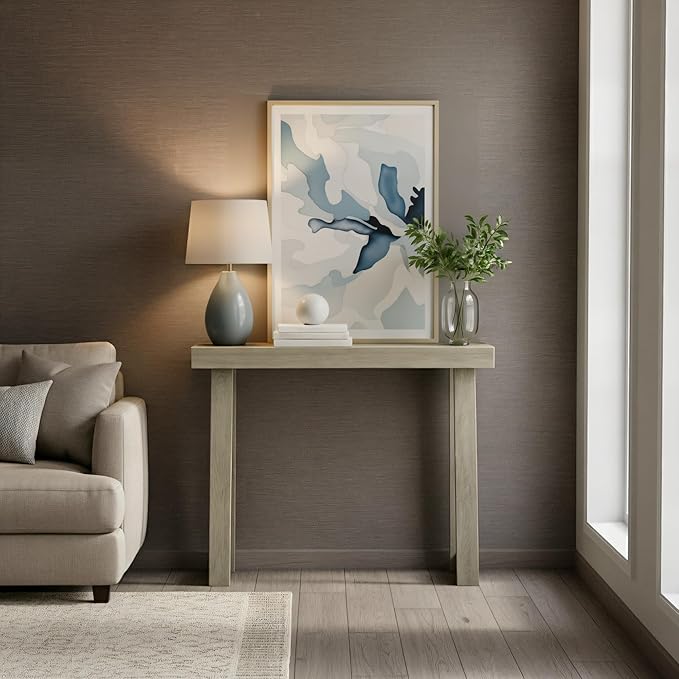 Plank+Beam Solid Wood Console Table, 36 Inch, Sofa Table, Narrow Entryway Table for Hallway, Behind The Couch, Living Room, Foyer, Easy Assembly, Seashell