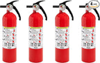 Kidde Fire Extinguisher for Home, 1-A:10-B:C, Dry Chemical Extinguisher, Red, Mounting Bracket Included, 4 Pack