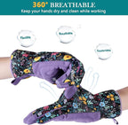 Trifabricy Gardening Gloves for Women, Breathable leather Garden Gloves with Grip, Thorn-Proof Puncture-Resistant Work Gloves