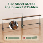 SUPERJARE 110.2 Inch Sofa Table with Power Outlets and USB-C Ports, 5.9 Inch Narrow Console Tables, Entryway Hallway Couch Tables with Storage, Behind Sofa, Small Spaces, Living Room, Rusitc Brown