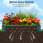 Garvee Galvanized Raised Garden Bed Large Rectangular Kit with Cover Zippered Screen Doors, Open Base Design, Thick Steel, Easy Assembly, Planter Box for Vegetables, Flowers (Dark Green, 6x3x1 ft)
