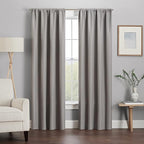 ECLIPSE Kendall Modern Blackout Thermal Rod Pocket Window Curtain for Bedroom or Living Room (1 Panel), 42" x 95", Grey