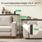 Kitstorack 2-Pack Black Console Table, 7.9" Deep Panel, Adjustable Height (25"-33") & with 2 Power Outlets, Behind Sofa Couch Table, Use Together or Separately - 79" L