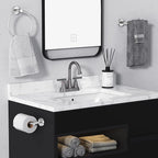 Bathroom Faucets for Sink 3 Hole, Hurran 4 inch Brushed Grey Bathroom Sink Faucet with Pop-up Drain and Supply Hoses, Stainless Steel Lead-Free Centerset Touch On Faucets for Vanity RV