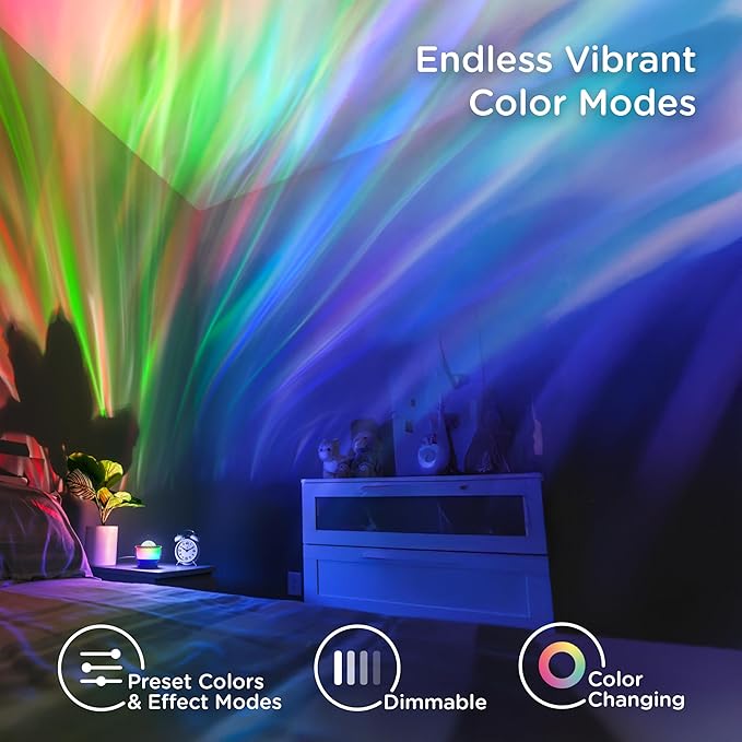 Enbrighten Galaxy Projector Night Light for Kids Room Decor LED Lights for Bedroom Ambient Lighting Nursery Game Room