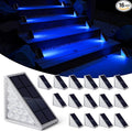 NIORSUN Solar Step Lights,16 Pack Blue LED Outdoor Step Lights, Stair Lights Outdoor for Patio, Fence, Yard, Walkway, Solar Powered Auto On/Off, IP67 Waterproof, Easy Install