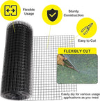 24'' x100' 1inch Hardware Cloth16 Gauge Black Vinyl Coated Welded Fence Mesh for Home and Garden Fence and Home Improvement Project (24'' x 100')