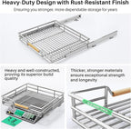 Pull out Cabinet Organizer, 18"W X 21"D, Heavy Duty Smooth Sliding Under Cabinet Shelves for Pots and Pans, Full-Extension Roll out Drawers, Slide out Organization for Home Kitchen Pantry