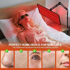 Morfone Red Light Therapy for Body Face - Infrared Light Therapy Lamp 660nm, 850nm, 940nm Tri-Wavelength LED Beads Panel with Height Adjustable Stand for Home Use, Gift for Women Girls, S