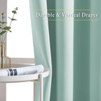 NICETOWN Aqua Blue Blackout Bedroom Curtains, Energy Saving Thermal Window Treatments Grommet Light Blocking Privacy Room Dividers for Living Room, 2 Panels, W66 x L102