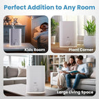 Everlasting Comfort 6L Top Fill Humidifier for Bedroom – Quiet, Easy to Fill & Clean, 60HR Runtime, Night Light, Timer, Ultrasonic Cool Mist, Auto Shut-Off, Essential Oil Compatible - White