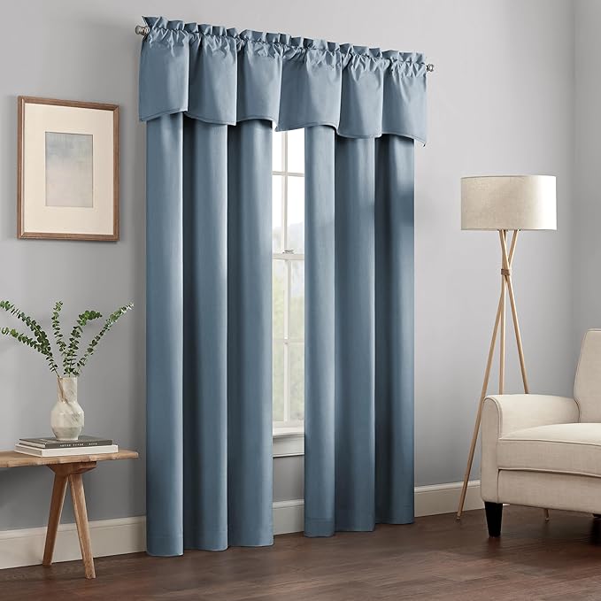 ECLIPSE Kendall Modern Blackout Thermal Rod Pocket Window Curtain for Bedroom or Living Room (1 Panel), 42" x 63", Slate