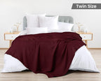 Utopia Bedding Burgundy 100% Cotton Waffle Blanket 300 GSM [Twin - 90x72 Inch] Soft Lightweight Breathable Bed Blanket for All Season
