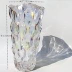 Heavy Glass Flower Vase Thickened 3.5lb 9.5inch Sparkle vase Bohemian Style, for Centerpieces,Wedding,Perfect Home Decor (Sparkle)