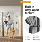 AUGO Magnetic Screen Door - Self Sealing, Heavy Duty, Hands Free Mesh Partition Keeps Bugs Out - Pet and Kid Friendly - Patent Pending Keep Open Feature - 38 Inch x 83 Inch