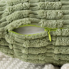 MIULEE Pack of 2 Spring Corduroy Decorative Throw Pillow Covers 18x18 Inch Soft Boho Striped Pillow Covers Modern Farmhouse Home Decor for Summer Sofa Living Room Couch Bed Sage Green