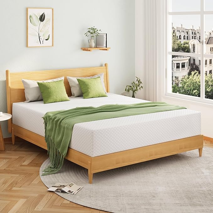 EGOHOME Twin XL Memory Foam Mattress, 6 Inch Bed Mattress in a Box with Cooling Green Tea Gel, Relieve Pressure with Medium Support, CertiPUR-US Certified, 80''L x 38''W, White