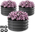 Round Galvanized Raised Garden Bed Kit, 3 Pcs 2 x 2 x 1ft Jett Black Galvanized Garden Boxes, Outdoor for Vegetables