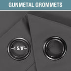 H.VERSAILTEX Blackout Grey Curtains for Patio Door Thermal Insulated Living Room Curtains, Room Darkening Noise Reducing Blackout Curtain for Bedroom, Charcoal Gray, 1 Panel, 52'W x 90'L