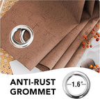 H.VERSAILTEX Linen Blackout Curtains 63 Inches Long 100% Blackout Thermal Insulated Textured Linen Look Curtain Draperies Anti-Rust Grommet, Energy Saving with White Liner, 2 Panels, Washed Spice