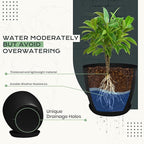 Utopia Home - Plant Pots Indoor with Drainage - 7/6.6/6/5.3/4.8 Inches Home Decor Flower Pots - Pack of 10 Plastic Planters for Indoor Plants, Cactus, Succulents Pot - Black