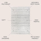 JONATHAN Y Boho Vintage Diamond Cream/Gray Square Area Rug 5X5 ft, Moroccan Hype for Living Room, Bedroom, Kitchen, Office, Easy-Cleaning, High Traffic, Pet-Friendly, Non-Shedding (MOH101B-5SQ)
