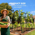 Cucumber Trellis for Raised Bed, U-Shape Garden Arch Metal Support for Climbing Plants, Metal Arch Plant Support Vegetables Trellis, Plant Support for Vine Outdoor (Black, 47*30*47inch(L*W*H))