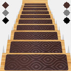 Stair Treads for Wooden Steps 15pcs - 8x30in Carpet Stairs Runner Indoor Non-Slip Stair Mats for Kids Elders and Pets