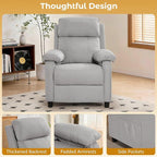 Recliner Chair, Reading Chair for Adults with Side Pockets, Recliners with Padded Deep Seat, Small Recliners for Small Spaces, Linen Fabric Comfy Chair for Bedroom, Living Room, and RV