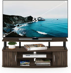 Furinno JAYA Large Entertainment Stand for TV Up to 55 Inch, Columbia Walnut/Black