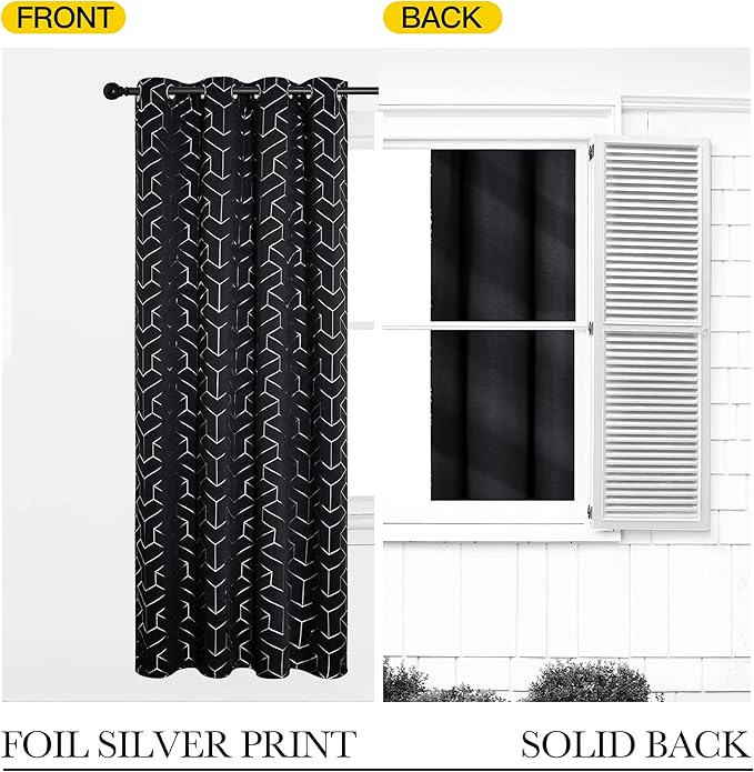 NICETOWN Room Darkening Curtains for Living Room - Easy Care Solid Thermal Insulated Grommet Room Darkening Curtains/Panels/Drapes for Bedroom Decoration (2 Panels, 52 by 84, Greyish White)