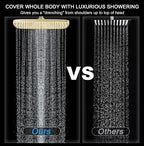 High Pressure Rain Shower Head: Upgrade Shower Heads with Handheld Spray Combo with Fixed Showerhead and 10 Sprays Handheld Shower Head, Detachable Shower head Built-in Power Jets