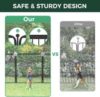 FXW Garden Fence Outdoor for The Yard – 50in(H) x 41.7ft(L) Heavy Duty Metal Animal Barrier for Dog and Rabbit, Decorative Dog Fence, 16 Panels, Black