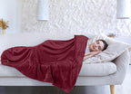 Utopia Bedding Fleece Blanket Twin Size Burgundy 300GSM Luxury Anti-Static Fuzzy Soft Microfiber Bed Blanket (60x80 Inch)