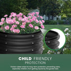 Round Galvanized Raised Garden Bed Kit, 3 Pcs 2 x 2 x 1ft Jett Black Galvanized Garden Boxes, Outdoor for Vegetables