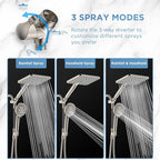 MakeFit Dual Filtered Rain Shower Head Combo, High Pressure Handheld Shower Head with Adjustable Bar - Rainfall Shower Head And Showerhead with Filter for Hard Water - Removes Chlorine