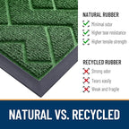 OLANLY Front Door Mat Indoor Outdoor Entrance, Waterproof All-Season, All-Weather Doormat, Sturdy Natural Rubber, Low Profile, Easy Clean Patio Porch Entryway Mat, Herringbone Brick (Green, 71x23)