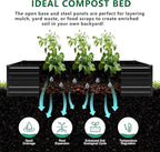 8x4x1.5FT Galvanized Raised Garden Bed,Vegetable Boxes-Rectangle Metal Flower Box,Large Planter Raised Beds Outdoor Garden for Planting,Fruit,Herb-Black