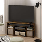 Furinno BESI TV Stand, No Tools Assembly Industrial Style Entertainment Center, TV Console for TV up to 46 Inch, for Living Room, Bedroom, Amber Pine