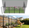 FXW Garden Fence Outdoor for The Yard – 40in(H) x 18.2ft(L) Heavy Duty Metal Animal Barrier for Dog and Rabbit, Decorative Dog Fence, 8 Panels, Black